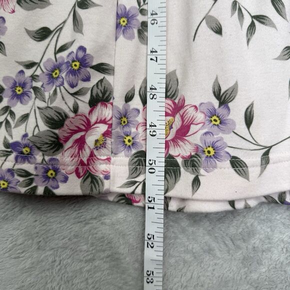 Vtg 90s Knit Maxi Dress Large Pink Floral Ties Cottage Modest Grandma Feminine - Picture 11 of 15